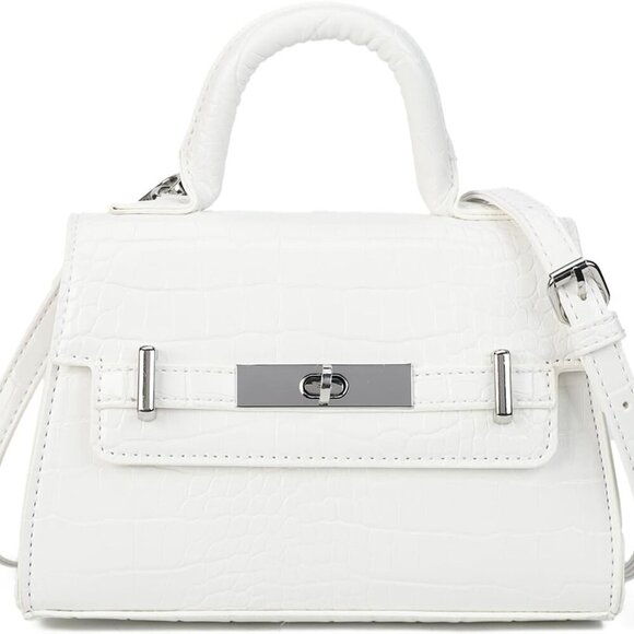 Women’s Faux Leather Mini Crossbody Purse with Top Handle Small Tote Bag - Picture 1 of 8